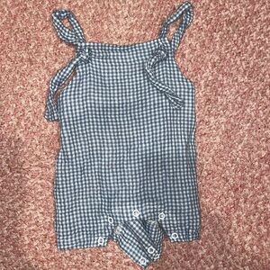 Tullabee Blue Gingham Baby Romper Size 0-3 months